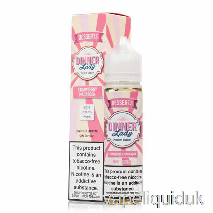 Strawberry Macaroon - Vape Dinner Lady E-Liquid - 60mL 0mg Vape Liquid